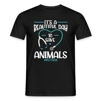 veterinarian veterinary medicine animals medicine veterinary practice - Men's T-Shirt - black - Front - AI Model Male 178 light (178cm)