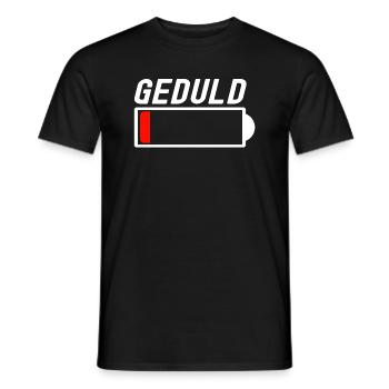 Geduld - Akku leer - Männer T-Shirt - Schwarz - Vorne - AI Model Male 178 light (178cm)