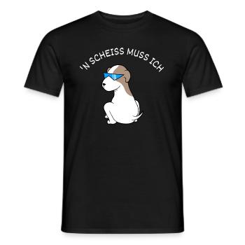 'N Scheiss Muss Ich Spruch, Lustig Fauler Hund - Männer T-Shirt - Schwarz - Vorne - AI Model Male 178 light (178cm)