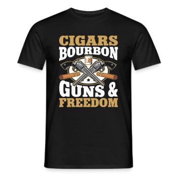 Zigarren Whisky Zigarre Rauchen Zigarrenraucher - Männer T-Shirt - Schwarz - Vorne - AI Model Male 178 light (178cm)