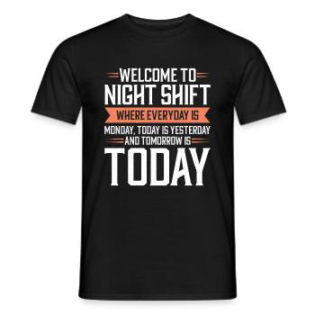 Night shift Work Shiftwork Shiftwork Workers - Men's T-Shirt - black - Front - AI Model Male 178 light (178cm)