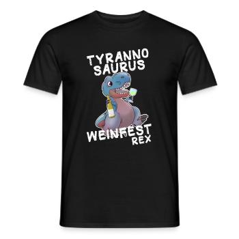 Wine Festival Winemaker Vino Vinosaur Red Wine spritzer - Men's T-Shirt - black - Front - AI Model Male 178 light (178cm)