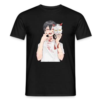 Japon Oni Masque Anime Otaku - T-shirt homme - noir - Devant - AI Model Male 178 light (178cm)