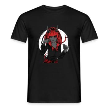 Anime Horreur Halloween Démon Fille - T-shirt homme - noir - Devant - AI Model Male 178 light (178cm)