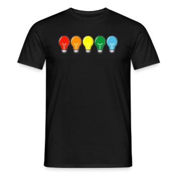 farbige Glühbirnen - Männer T-Shirt - Schwarz - Vorne - AI Model Male 178 light (178cm)