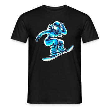 snowboarderin blau weiss frauen - Männer T-Shirt - Schwarz - Vorne - AI Model Male 178 light (178cm)