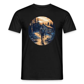 Hiking, Camping, Hiking, Hiker, Gift - Men's T-Shirt - black - Front - AI Model Male 178 light (178cm)