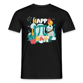 Happy Pi Day Mathématiques Professeur Paresseux - T-shirt homme - noir - Devant - AI Model Male 178 light (178cm)