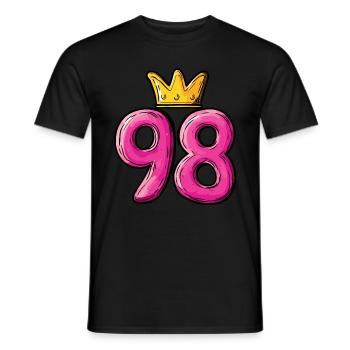 98 Nombre Couronne - T-shirt homme - noir - Devant - AI Model Male 178 light (178cm)
