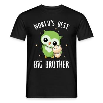 World's Best Big Brother - Großer Bruder Eulen - Männer T-Shirt - Schwarz - Vorne - AI Model Male 178 light (178cm)