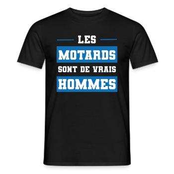 lustige Geschenk echte Männer Motorrad Biker - Männer T-Shirt - Schwarz - Vorne - AI Model Male 178 light (178cm)