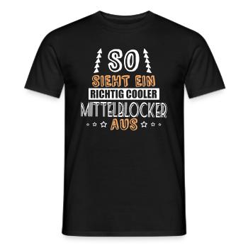 so sieht ein richtig cooler Mittelblocker aus - Männer T-Shirt - Schwarz - Vorne - AI Model Male 178 light (178cm)