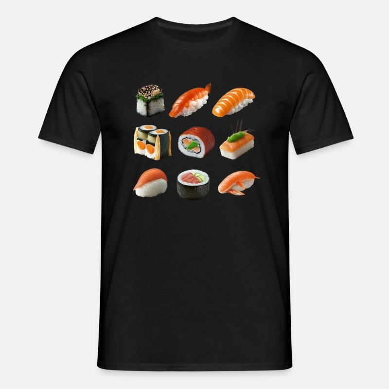 Different sushi variations - Men's T-Shirt - black