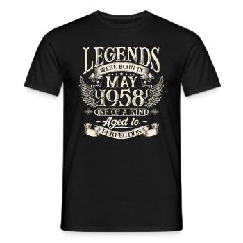 Les légendes sont nées en mai 1958 - T-shirt homme - noir - Devant - AI Model Male 178 light (178cm)