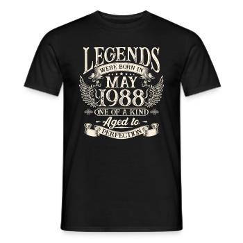 Les légendes sont nées en mai 1988 - T-shirt homme - noir - Devant - AI Model Male 178 light (178cm)