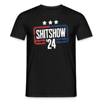 Shitshow 2024 Political Election Parody - Men's T-Shirt - black - Front - AI Model Male 178 light (178cm)