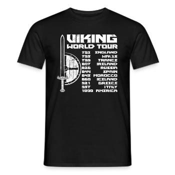 Viking World Tour | Walhalla warrior raid Odin - Men's T-Shirt - black - Front - AI Model Male 178 light (178cm)