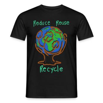 Recycling Environment - Men's T-Shirt - black - Front - AI Model Male 178 light (178cm)