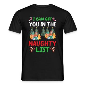Noël Je peux vous mettre dans la liste coquine - T-shirt homme - noir - Devant - AI Model Male 178 light (178cm)