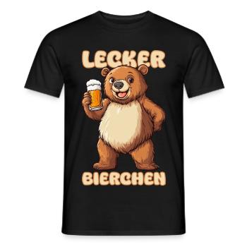 Lecker Bierchen X Bär Meme Bier lustiges - Männer T-Shirt - Schwarz - Vorne - AI Model Male 178 light (178cm)