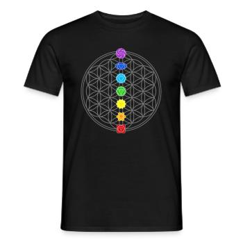 Blume des Lebens Kundalini - Männer T-Shirt - Schwarz - Vorne - AI Model Male 178 light (178cm)