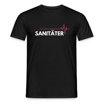 Sanitäter Herzschlag Notfallsanitäter EKG - Männer T-Shirt - Schwarz - Vorne - AI Model Male 178 light (178cm)