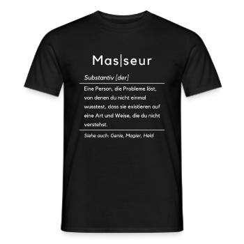Lustige Masseur Definition Massage Beruf - Männer T-Shirt - Schwarz - Vorne - AI Model Male 178 light (178cm)