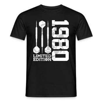 LIMITED EDITION 1980 DARTS 46. GEBURTSTAG - Männer T-Shirt - Schwarz - Vorne - AI Model Male 178 light (178cm)