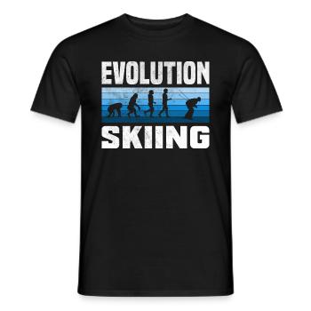 Skiing Evolution Vintag Winter Sport Ski - Männer T-Shirt - Schwarz - Vorne - AI Model Male 178 light (178cm)