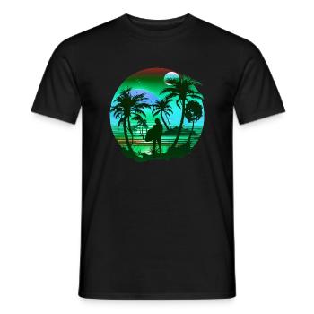 Retro Palms Soleil Vacances Eté - T-shirt homme - noir - Devant - AI Model Male 178 light (178cm)