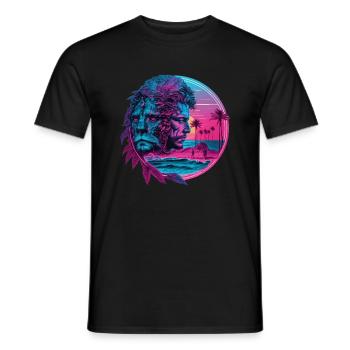 Retro Zodiac Sign Leo Horoscope - Men's T-Shirt - black - Front - AI Model Male 178 light (178cm)