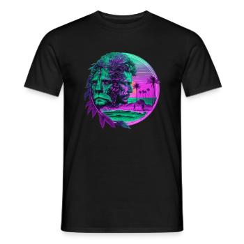 Retro Zodiac Zodiac Leo Horoscope - Men's T-Shirt - black - Front - AI Model Male 178 light (178cm)