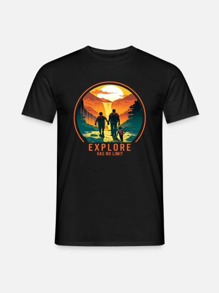 Wandern Wanderer Vater und Sohn Vatertag Geschenk - Männer T-Shirt - Schwarz