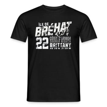 Ile de Brehat cote d armor vintage - T-shirt homme - noir - Devant - AI Model Male 178 light (178cm)