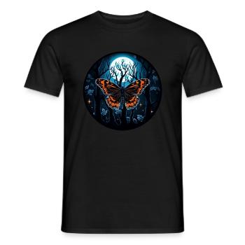 Insekt Nachtfalter Schmetterling in der Nacht - Männer T-Shirt - Schwarz - Vorne - AI Model Male 178 light (178cm)