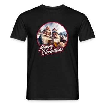 Gnomes de bière Nains Gnomes Père Noël - T-shirt homme - noir - Devant - AI Model Male 178 light (178cm)