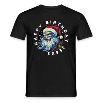 Ugly Christmas Happy Birthday Jesus Weihnachten - Männer T-Shirt - Schwarz - Vorne - AI Model Male 178 light (178cm)
