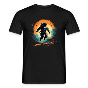 Abstrait Astronaute Planète Espace - T-shirt homme - noir - Devant - AI Model Male 178 light (178cm)