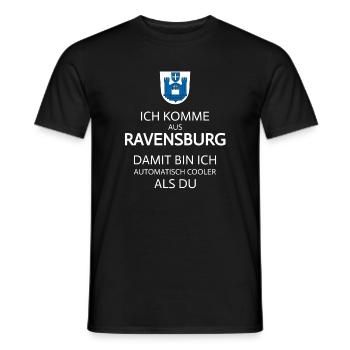 Je suis originaire de Ravensburg, en Haute-Souabe - T-shirt homme - noir - Devant - AI Model Male 178 light (178cm)