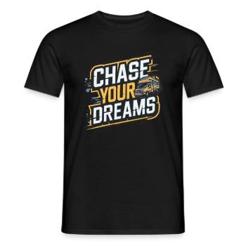 Wohnmobil Caravan Spruch Chase Your Dreams Urlaub - Männer T-Shirt - Schwarz - Vorne - AI Model Male 178 light (178cm)