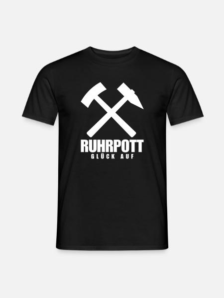 Ruhrpott Glück Auf Pott Bergbau Kohle - Männer T-Shirt - Schwarz
