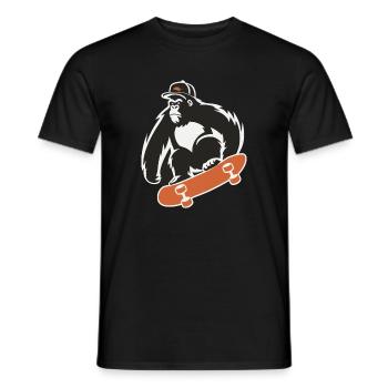 Skateboard Skateboarder Skater Gorilla Affe Tier - Männer T-Shirt - Schwarz - Vorne - AI Model Male 178 light (178cm)
