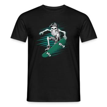 Skeleton Skull Skater Skateboarder Skateboarder - Men's T-Shirt - black - Front - AI Model Male 178 light (178cm)