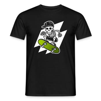 Skeleton Skull Skater Skateboarder Skateboarder - Men's T-Shirt - black - Front - AI Model Male 178 light (178cm)