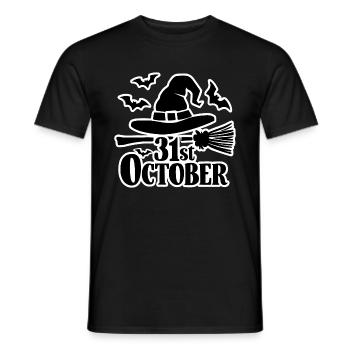 31 octobre Halloween Dicton Citation - T-shirt homme - noir - Devant - AI Model Male 178 light (178cm)