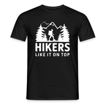 Randonneurs Randonnée Montagne Forêts Nature - T-shirt homme - noir - Devant - AI Model Male 178 light (178cm)