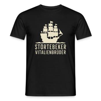 Störtebeker Störtebecker Vitalienbrüder Piraten - Männer T-Shirt - Schwarz - Vorne - AI Model Male 178 light (178cm)