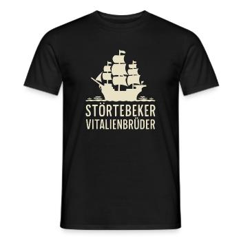Störtebeker Störtebecker Victual Brothers Pirates - Men's T-Shirt - black - Front - AI Model Male 178 light (178cm)