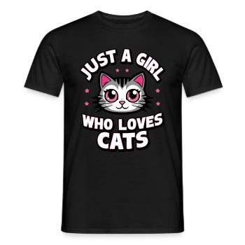 Chat Chats Amoureux Chat Propriétaire Chaton - T-shirt homme - noir - Devant - AI Model Male 178 light (178cm)