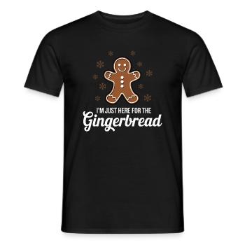 Pain d’épices Bonhomme en pain d’épices Noël - T-shirt homme - noir - Devant - AI Model Male 178 light (178cm)
